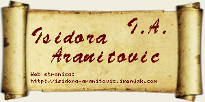 Isidora Aranitović vizit kartica